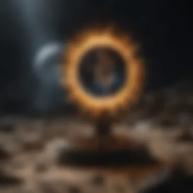 The Cosmic Presence of Sun and Moon Celestial bodies of the sun and moon in a cosmic landscape