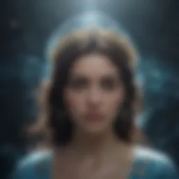 Symbolic representation of Aquarius with celestial elements