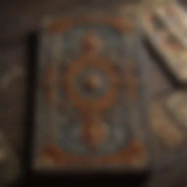 A close-up of an ancient tarot deck with intricate designs
