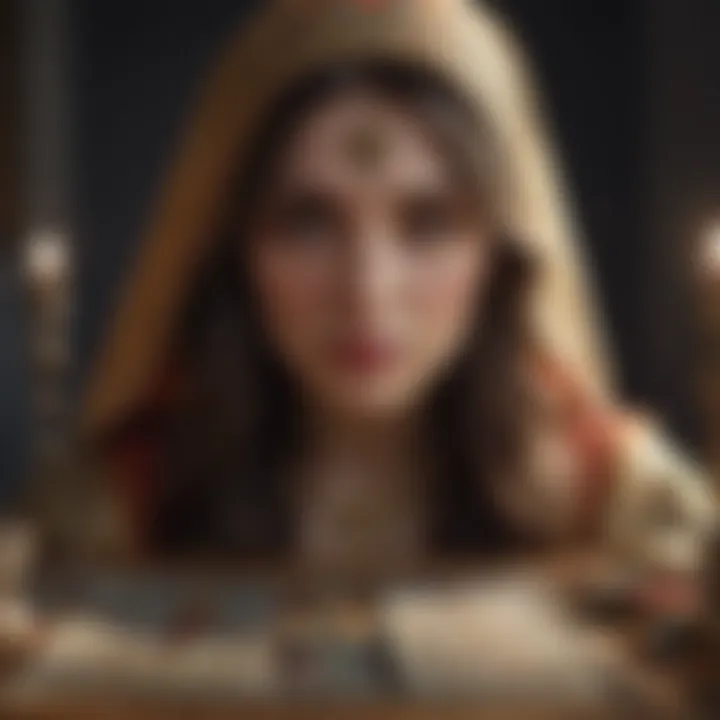 A symbolic illustration blending tarot elements with spiritual motifs