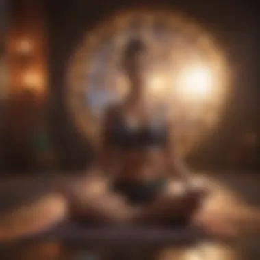 The Fusion of Yoga and Astrology Symbolic representation of yoga and astrology merging