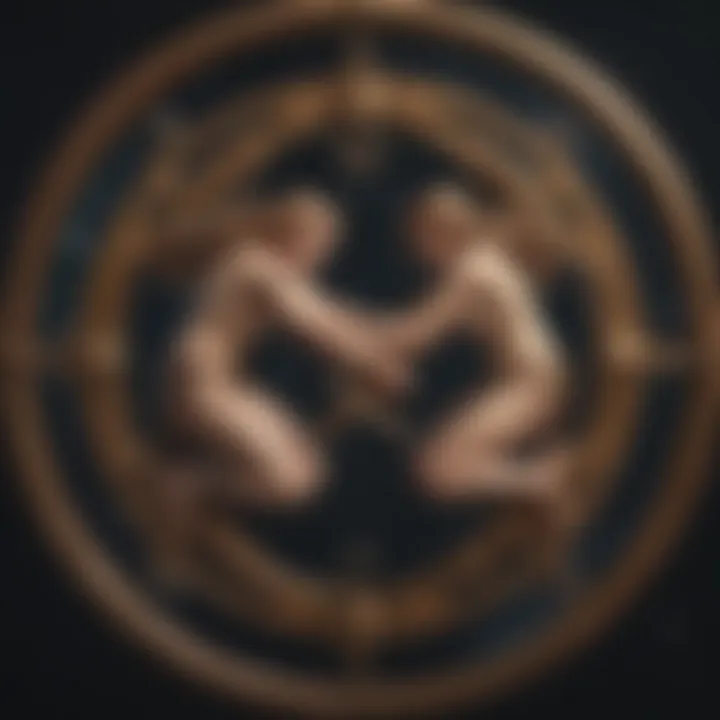 Two zodiac signs entwined, symbolizing connection