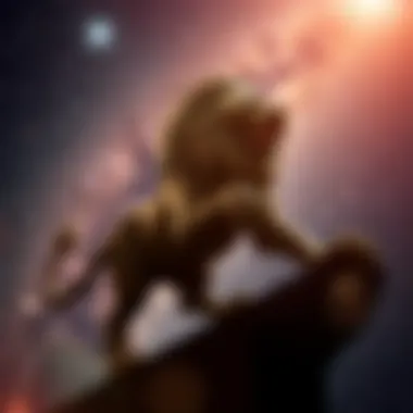 Cosmic Alignment of Leo Constellation Cosmic alignment depicting Leo constellation
