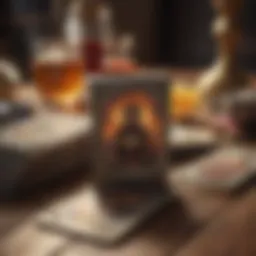A diverse collection of tarot decks displayed on a wooden table, showcasing various artistic styles.