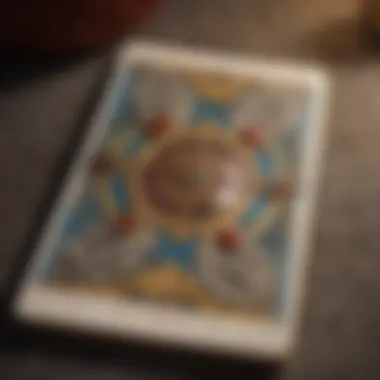 Close-up of a tarot card interpretation