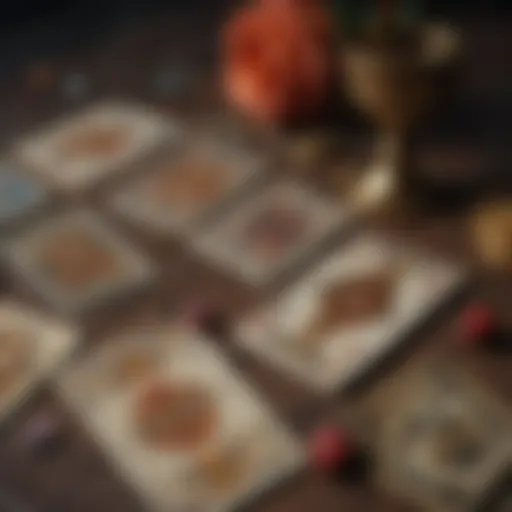 Tarot cards laid out for a love reading