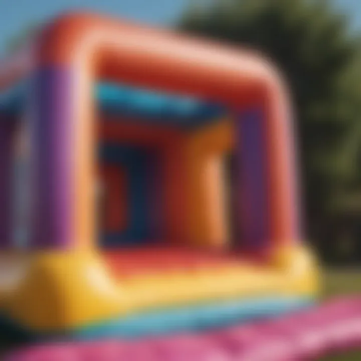 Colorful inflatable bounce house at a sunny outdoor event