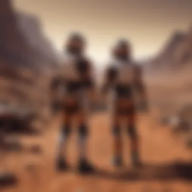 Practical Implications of Mars Ownership A futuristic depiction of private entities exploring Mars