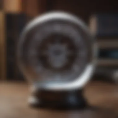 Crystal Ball and Zodiac Wheel Crystal ball with a zodiac wheel in the background