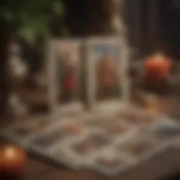 Tarot cards laid out for a relationship reading