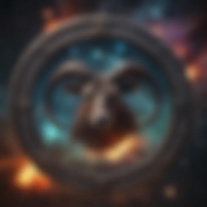 Symbolic representation of zodiac signs in nebula context