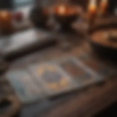 A Mystical Tarot Card Arrangement Tarot cards spread on a table