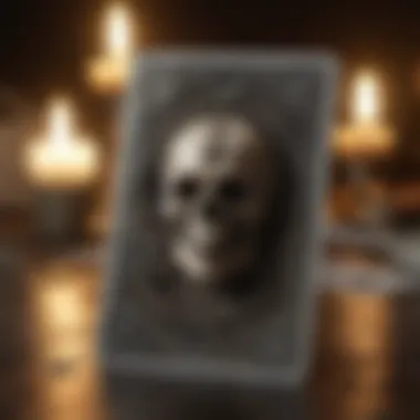 A close-up of the Death tarot card symbolizing transformation and rebirth