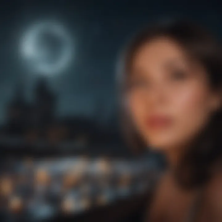 Celestial bodies in a night sky