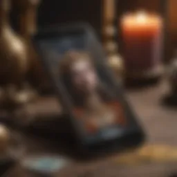 A digital tarot deck displayed on a smartphone screen