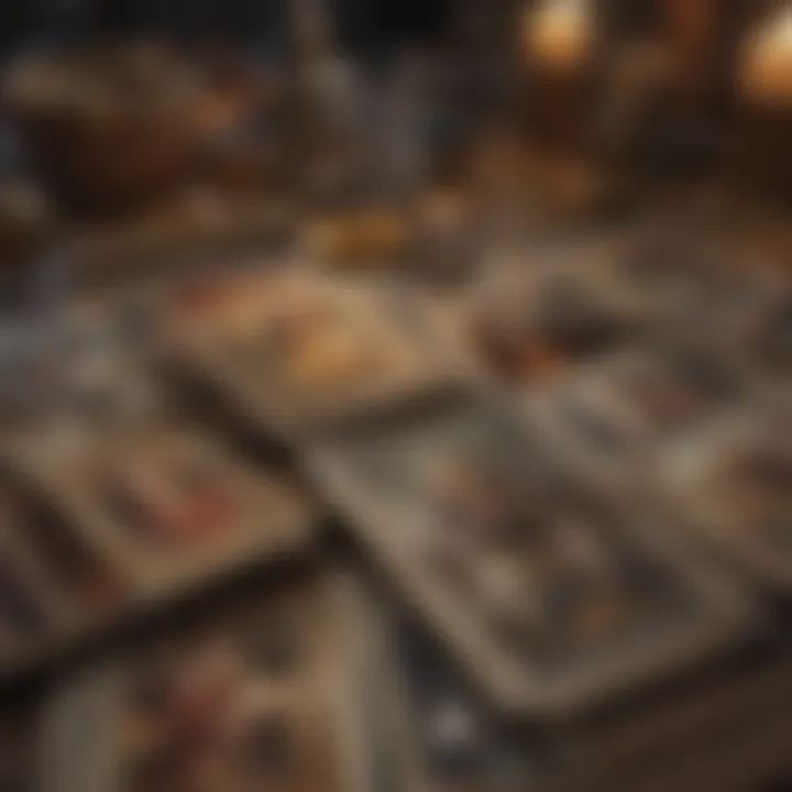 A close-up of tarot cards depicting popular archetypes and their meanings.