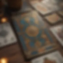 Tarot card spread with intricate designs