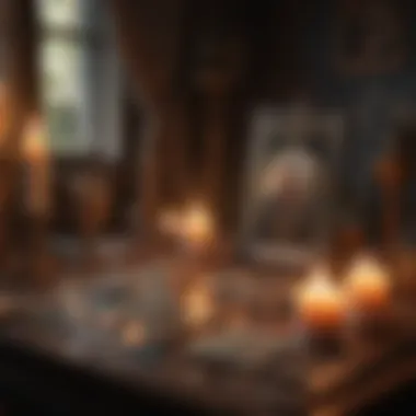 Creating a Sacred Space for Tarot Readings A serene setting with candles and crystals alongside tarot cards