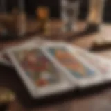 A beautifully arranged tarot spread focused on love and relationships