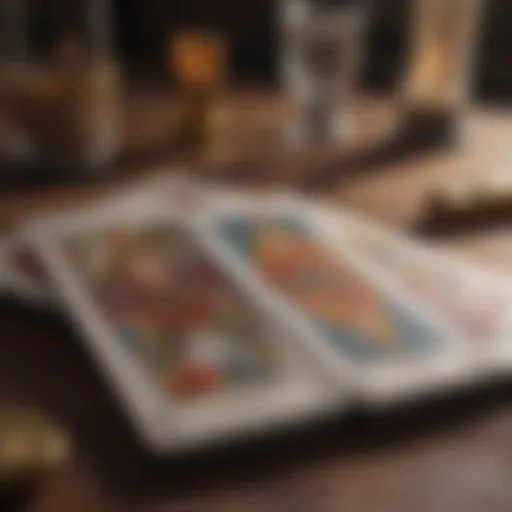A beautifully arranged tarot spread focused on love and relationships