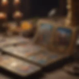 A vibrant tarot spread showcasing various cards arranged for a general reading.