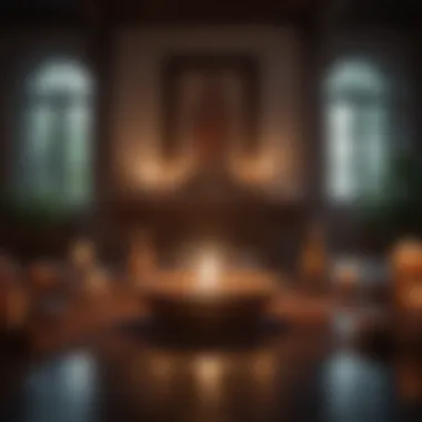 Creating a Sacred Meditation Space A serene meditative space adorned with candles and incense, inviting inner peace.