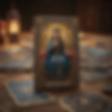 Vivid Imagery of Giant Tarot Cards Artistic representation of oversized tarot cards featuring vivid imagery