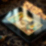 A digital tarot deck displayed on a tablet screen