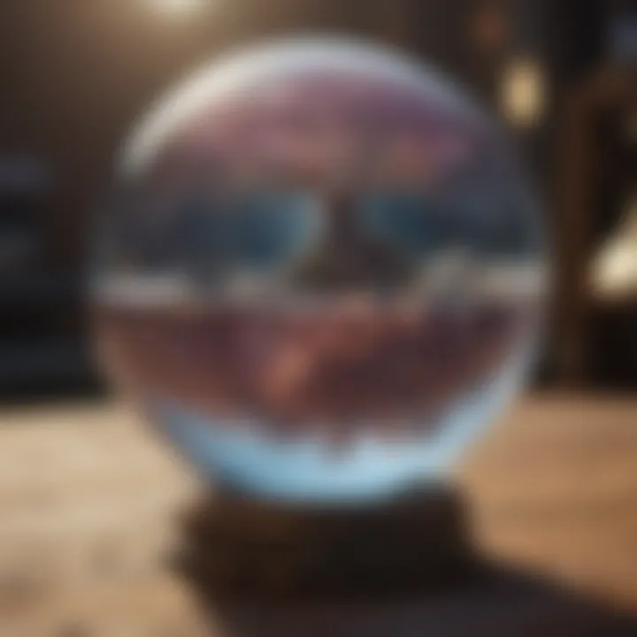 A mystical crystal ball reflecting cosmic patterns