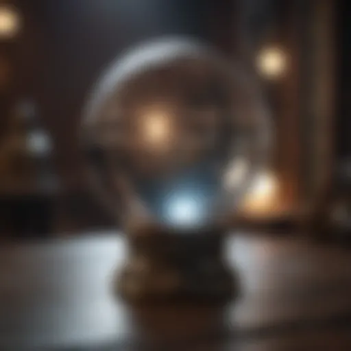 A mystical crystal ball revealing glimpses of the future