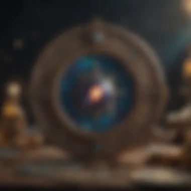 Cosmic Tarot Symbols An artistic representation of tarot symbols against a cosmic backdrop