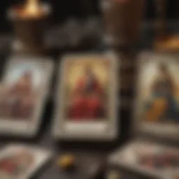 A beautifully arranged tarot spread featuring three cards, symbolizing health insights.