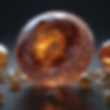 A close-up of specific gemstones associated with zodiac signs.