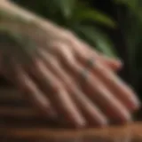 An intricate close-up of major palm lines