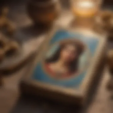 Historical Significance of Oracle Cards An ancient book displaying the historical significance of oracle cards.
