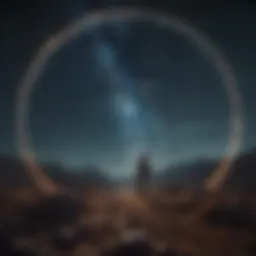 A cosmic landscape featuring zodiac constellations