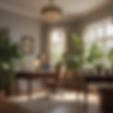 Home Office with House Plants A well-lit home office featuring house plants that promote focus and productivity