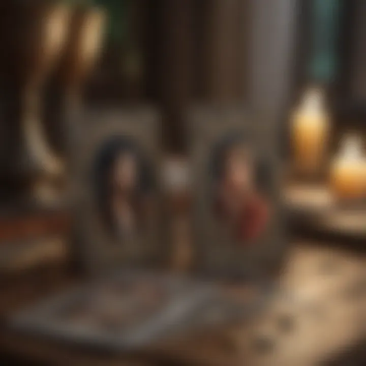 Individual connecting emotionally with tarot cards in a serene environment.