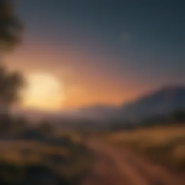 Night sky with moonrise over a landscape