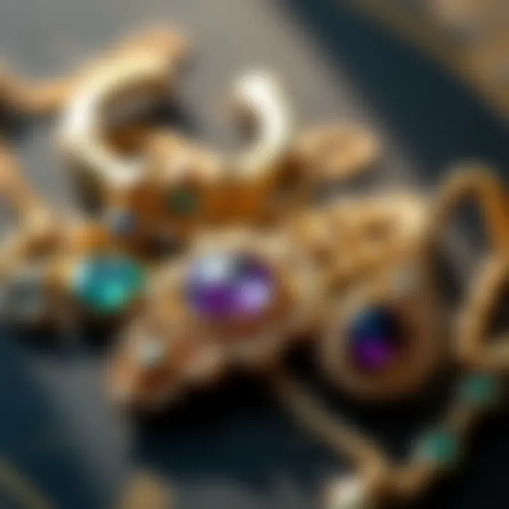 Jewelry Featuring the Birthstone A serene setting featuring jewelry adorned with the January birthstone.