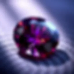 A beautiful January birthstone displayed on a velvet surface.