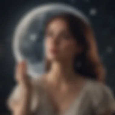 Self-Growth Through Lunar Insights A celestial scene illustrating self-growth through lunar insights