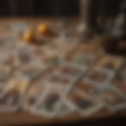 A tarot spread with cards laid out for a Yes or No reading