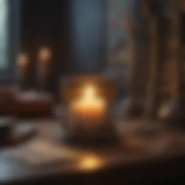 Calm Setting for Tarot Insights A serene environment with candles and tarot cards