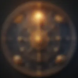 Astrological birth chart wheel with zodiac signs and celestial symbols