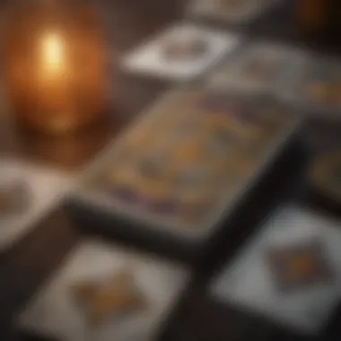 A spread of tarot cards with mystical symbols