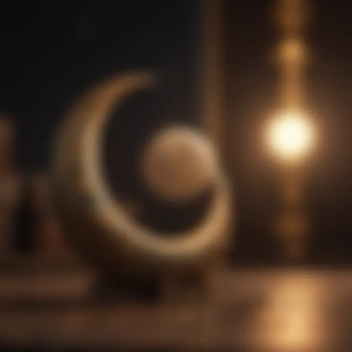 Crescent moon marking the beginning of Ramzan