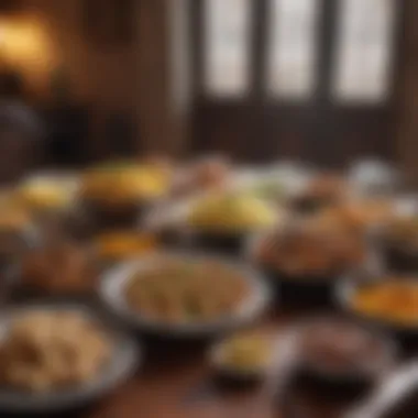 Traditional iftar spread with various dishes