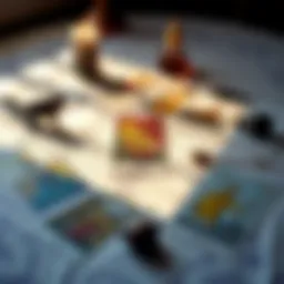 An artistic representation of a tarot card spread on a table