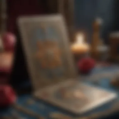 Mystical Tarot Card Spread A mystical tarot card spread laid out on a velvet surface